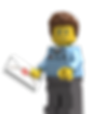 DD Bricks Mascot Minifig with a Letter Envelope