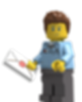 DD Bricks Mascot Minifig with Letter Envelope